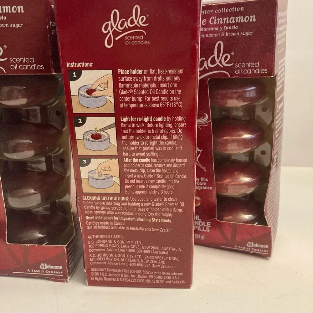 Glade Scented Oil Candle Holder & 3 Refills Apple Cinnamon Discontinued